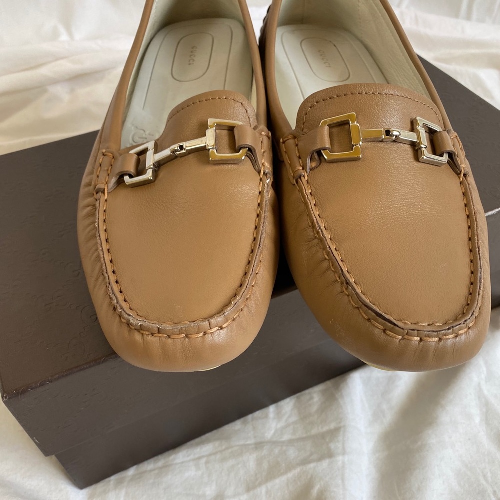 Gucci Tan Leather Horsebit Loafers for Women - Picture 13 of 13